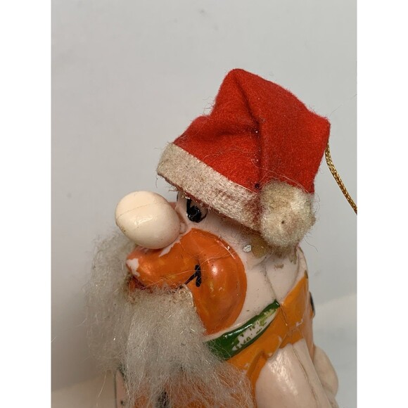 Vintage Flintstones Santa Christmas Tree Ornament 1976 Hong Kong Plastic Cartoon - Picture 4 of 9